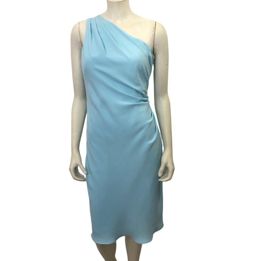 TRINA TURK $268 POEM ONE SHOULDER SKY‎ DRESS SIZE 4 NWT
